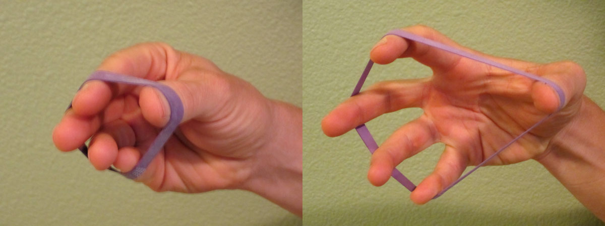 تمرین با کش لاستیکی - تریگر فینگر