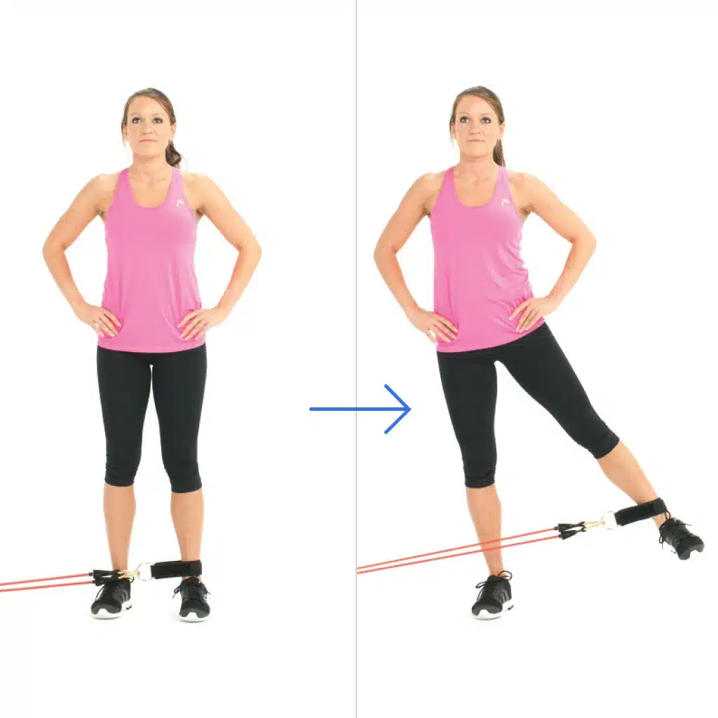 ابداکشن مفصل لگن در برابر مقاومت